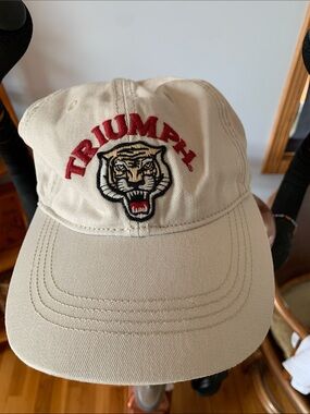 Triumph Cream Cap with Red Logo and Tiger Patch